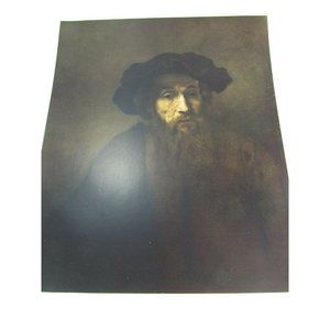 Vintage Rembrandt Print Portrait of a Rabbi 31209